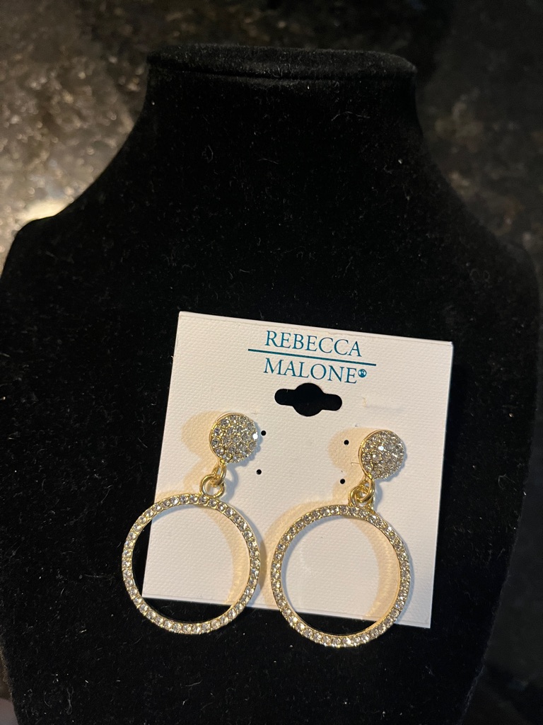 Rebecca Malone Gold And Silver Crystal Earrings